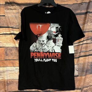 Pennywise IT Clown "You'll Float Too" Horror Movie Halloween Graphic T-Shirt M